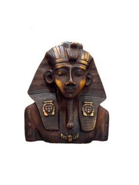 Vintage Style Egyptian Pharaoh Bust Statue Black Gold Resin Decor